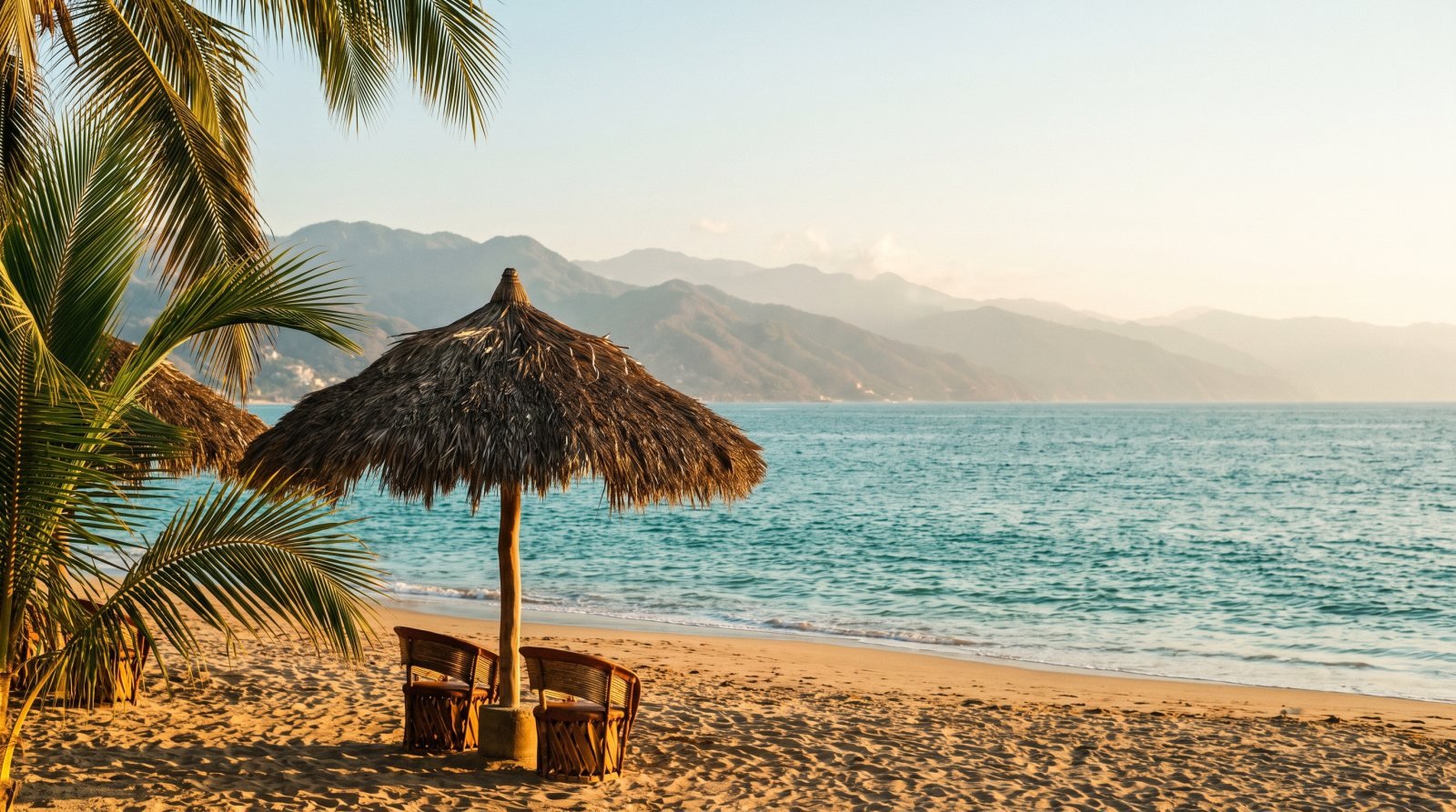 Atardecer en una playa de Puerto Vallarta